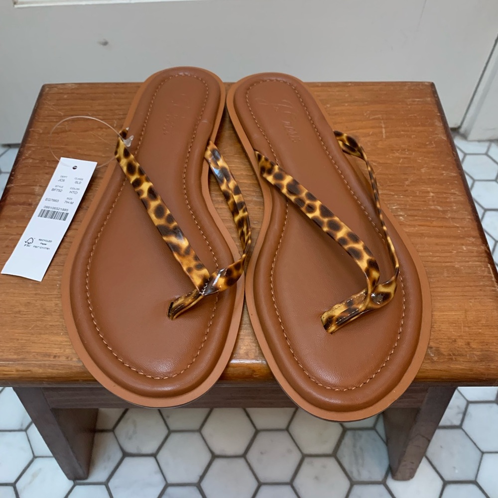 NWT J. Crew Tortoise Shell Sandals - 7.5